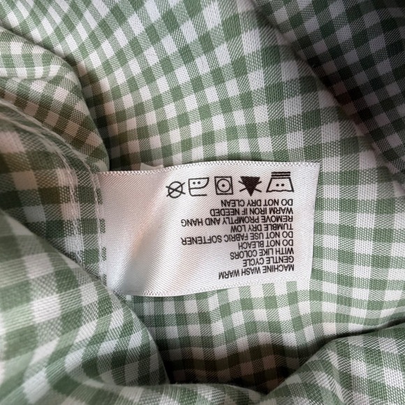 ORVIS Mens Classic Fit Wrinkle Free Gingham Button Down Shirt XL Green White - Picture 7 of 8